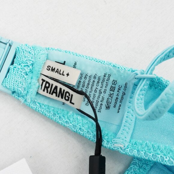 Triangl Mala Jave Blue Crochet Balconette Bikini Top (Small+) & Bottoms (XS) NWT - Picture 4 of 9